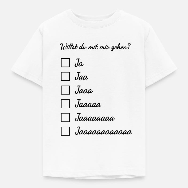 Willst du mit mir gehen? - Kinder T-Shirt - Weiß