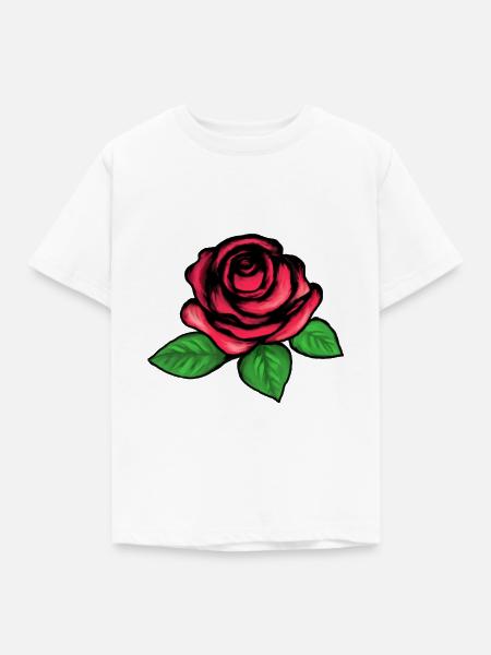 Rose - Kinder T-Shirt - Weiß