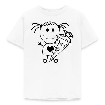 Schulkind Strichmädchen - Kinder T-Shirt - Weiß - Vorne - AI Model Kid Male (0cm)