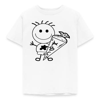 Schulkind Strichmännchen - Kinder T-Shirt - Weiß - Vorne - AI Model Kid Male (0cm)