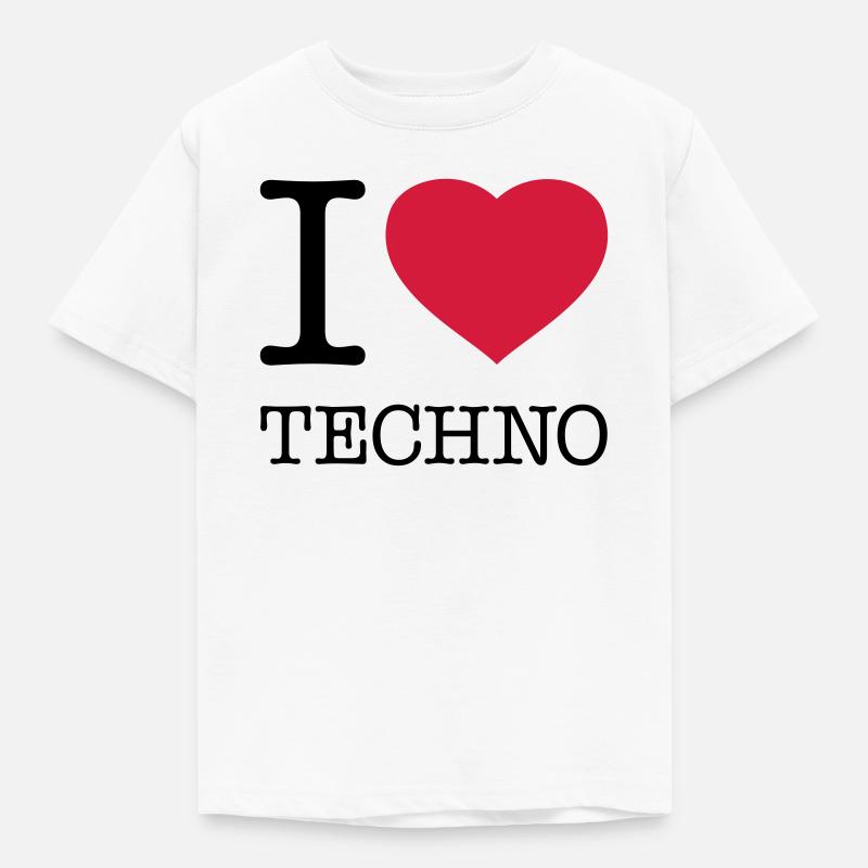 J’ADORE LA TECHNO - T-shirt Enfant - blanc