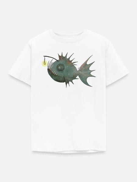 Anglerfisch - Kinder T-Shirt - Weiß