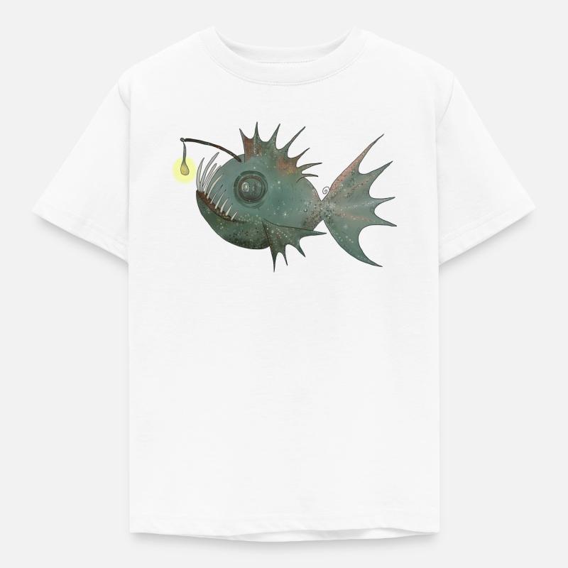Anglerfisch - Kinder T-Shirt - Weiß