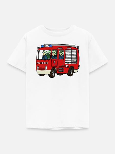 Feuerwehrauto - Kinder T-Shirt - Weiß