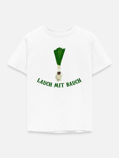 Lauch mit Bauch Cartoon - Kinder T-Shirt - Weiß