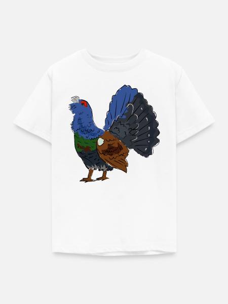 Farbiger Auerhahn mit buntem Gefieder - Kinder T-Shirt - Weiß