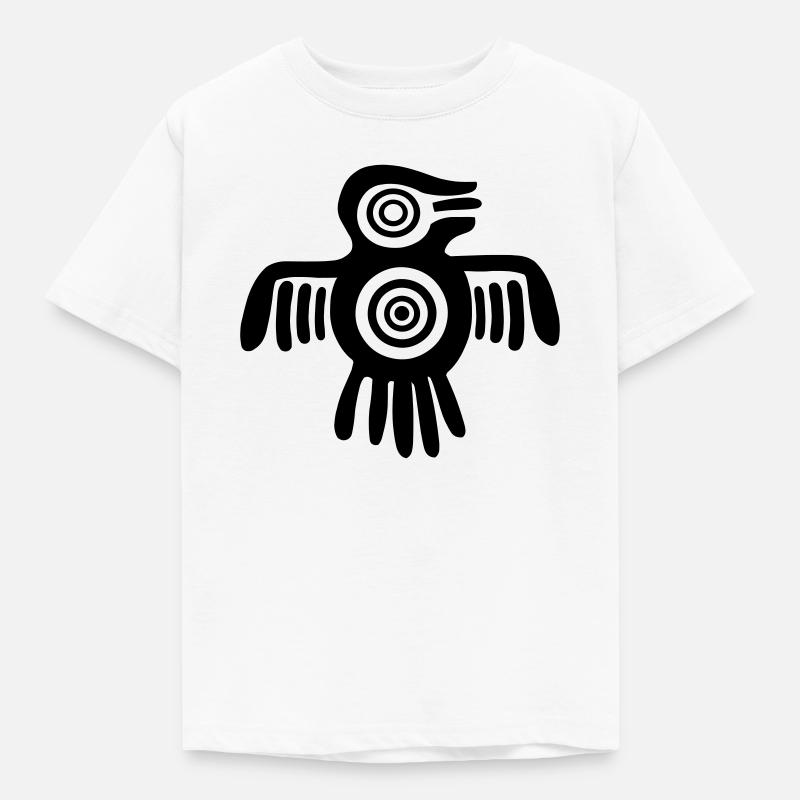 Aztec Vogel - Kinder T-Shirt - Weiß