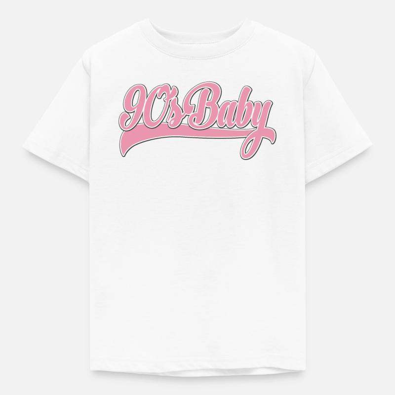 90s Baby Pink Retro Script - Kids' T-Shirt - white
