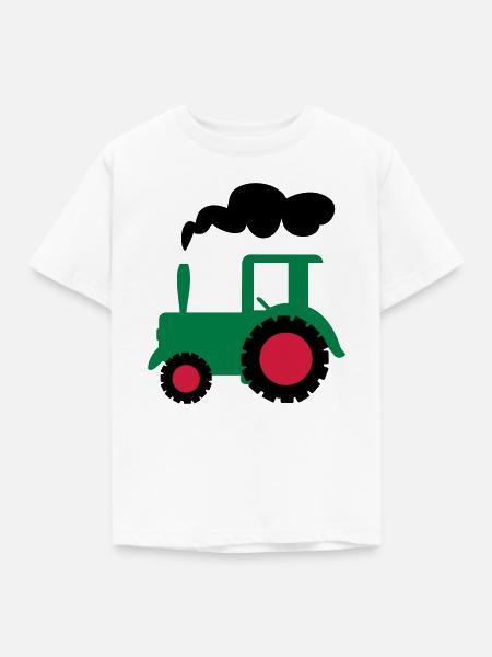 traktor trecker landwirtschaft - Kinder T-Shirt - Weiß