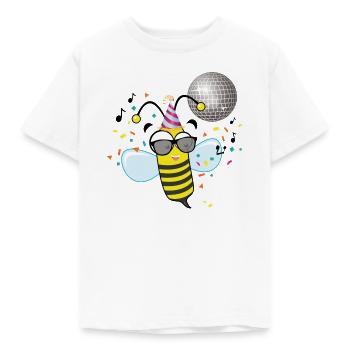 partybiene - Kinder T-Shirt - Weiß - Vorne - AI Model Kid Male (0cm)