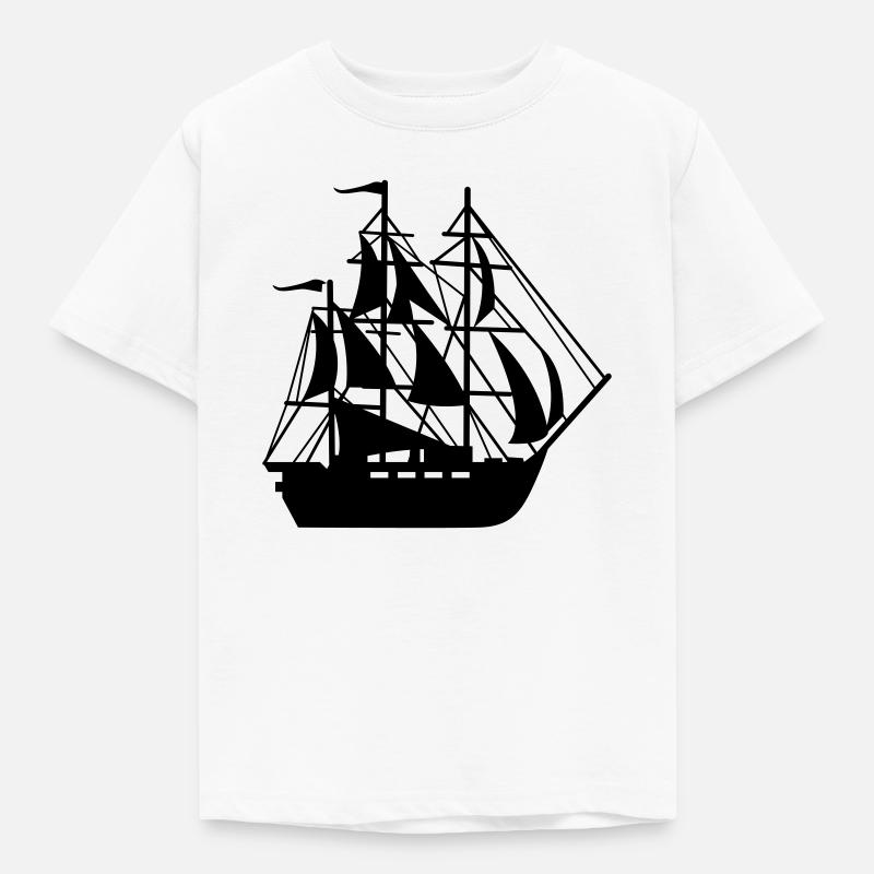 Schiff - Kinder T-Shirt - Weiß
