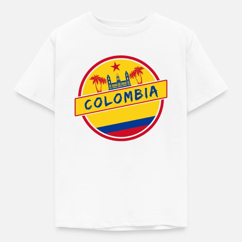 Conception de la Colombie avec drapeau national - T-shirt Enfant - blanc