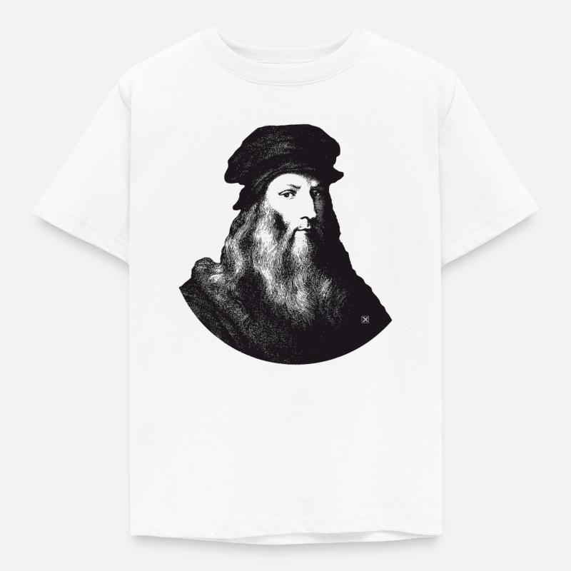 Leonardo Da Vinci - Kinder T-Shirt - Weiß