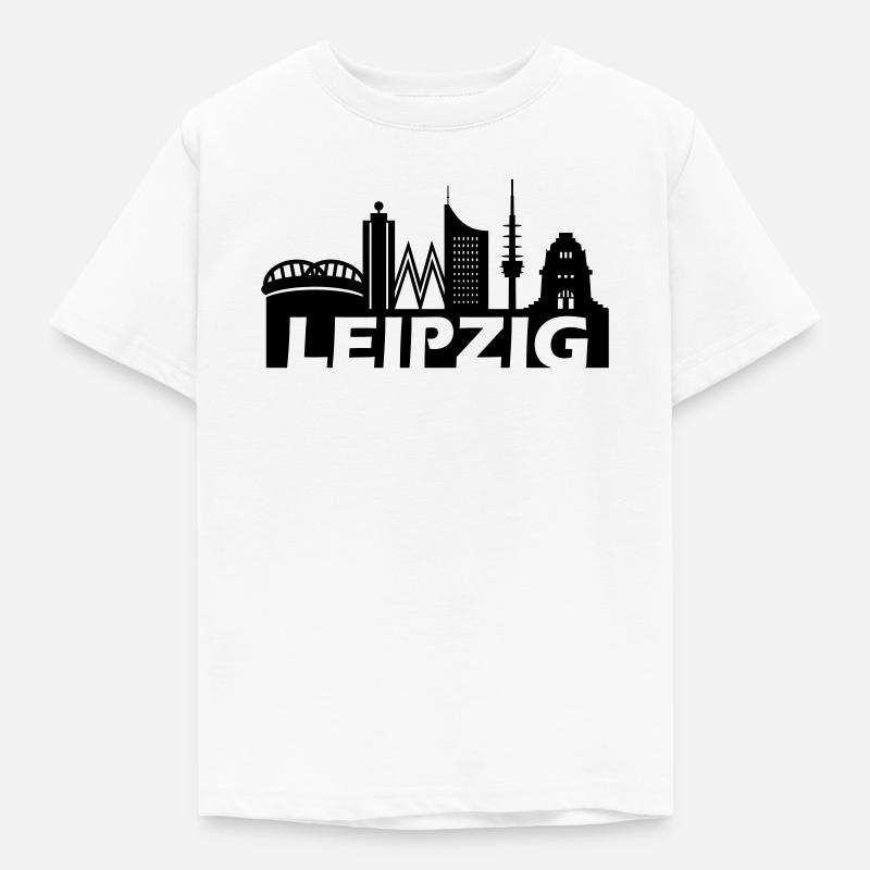 Skyline Leipzig - Kinder T-Shirt - Weiß