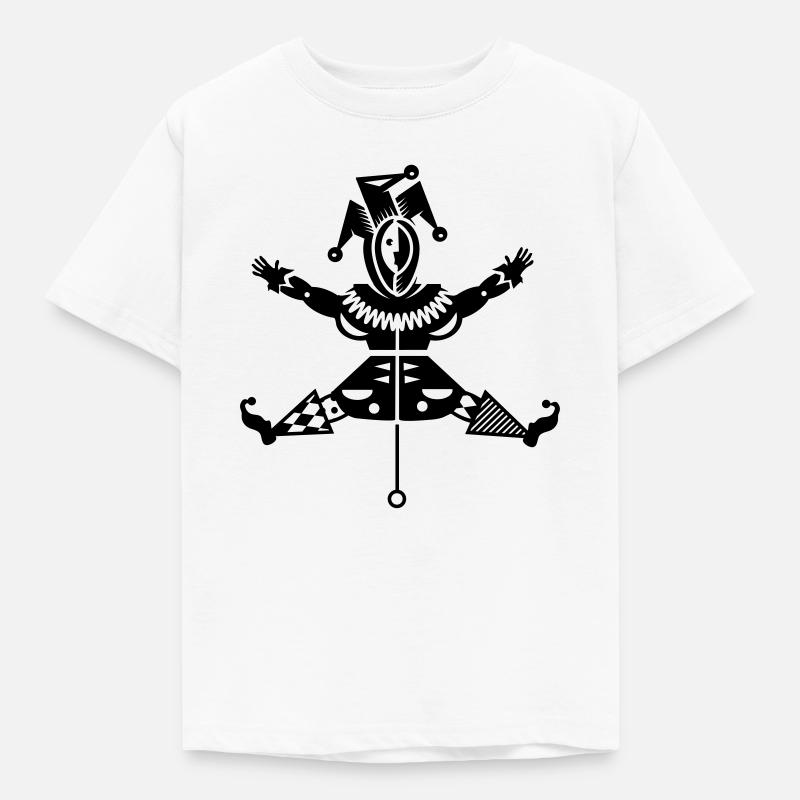 Jumping jack with jester hat - Kids' T-Shirt - white