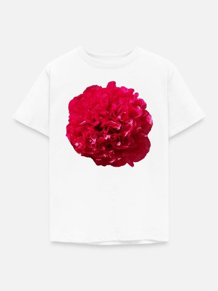 Bluete Pfingstrose rot - Kinder T-Shirt - Weiß