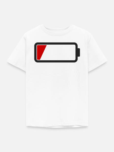 Batterie leer - Kinder T-Shirt - Weiß