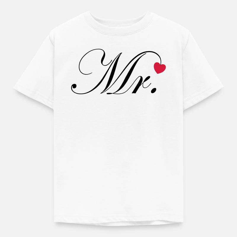 Mr Design Sposo Coppia Regalo di Cuore - Maglietta per bambini - bianco