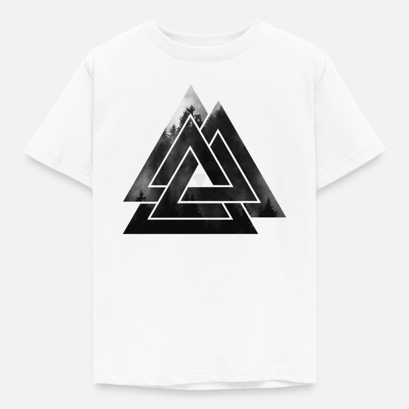 Valknut Wikinger Symbol - Kinder T-Shirt - Weiß