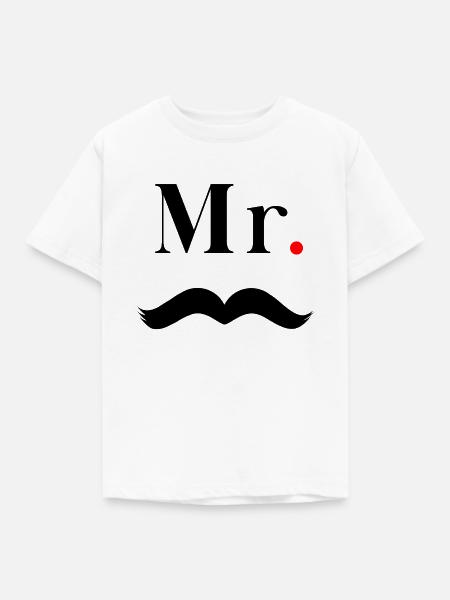 Herr Schwarzer Schnurrbart - Kinder T-Shirt - Weiß