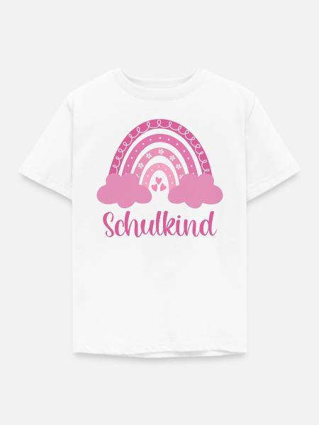 Schulkind Regenbogen - Kinder T-Shirt - Weiß