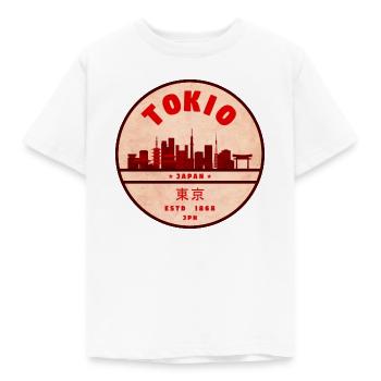 Tokio Skyline Vintage Abzeichen - Kinder T-Shirt - Weiß - Vorne - AI Model Kid Male (0cm)