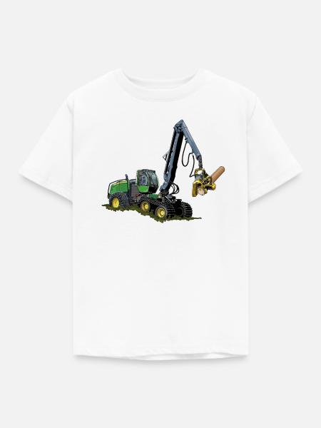 Harvester, Holzerntemaschine - Kinder T-Shirt - Weiß