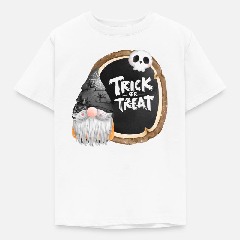 Halloween, Süßes oder Saures, Gnom - Kinder T-Shirt - Weiß