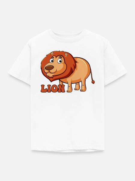 Lebhafter Löwe Cartoon T-Shirt - Kinder T-Shirt - Weiß