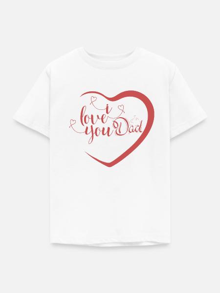 Herzdesign mit Liebesbotschaft für Väter - Kinder T-Shirt - Weiß
