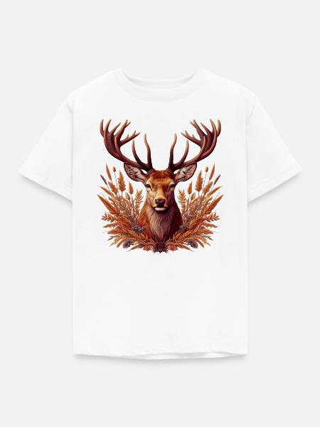 Hirsch - Kinder T-Shirt - Weiß