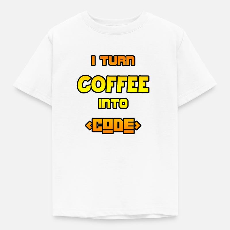 Je transforme le café en code - T-shirt Enfant - blanc
