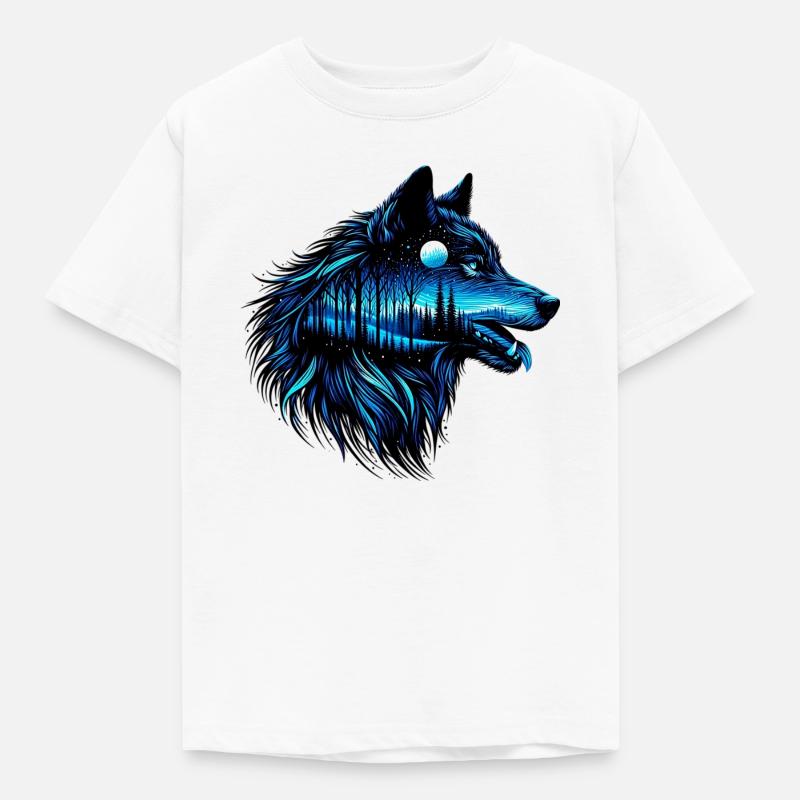 Wolf - Kinder T-Shirt - Weiß