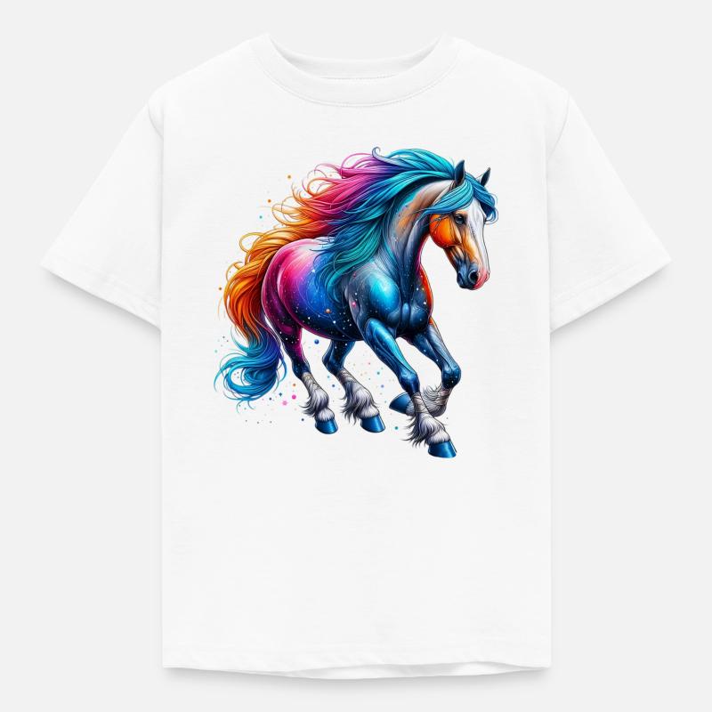 Pferd - Kinder T-Shirt - Weiß