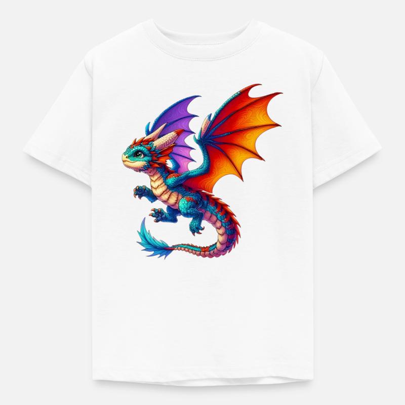 Drache - Kinder T-Shirt - Weiß