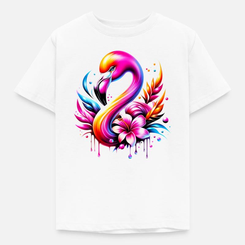 Flamingo - Kinder T-Shirt - Weiß