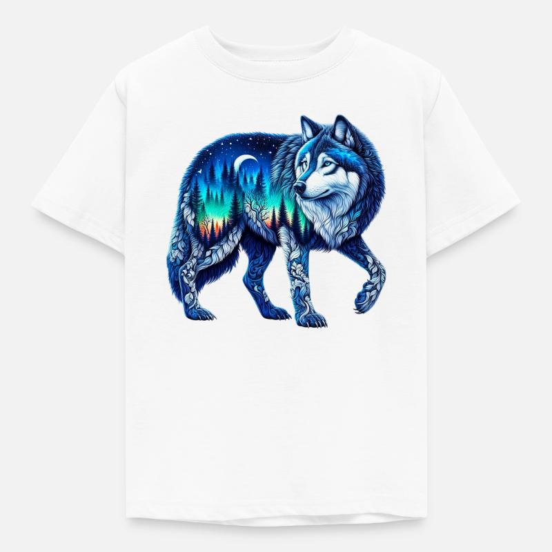 Wolf - Kinder T-Shirt - Weiß