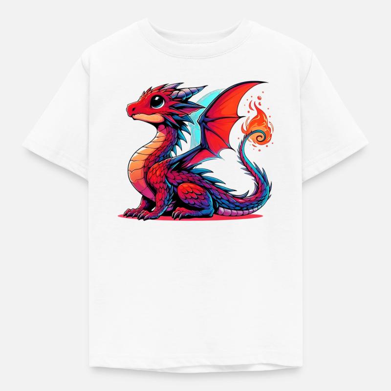 Drache - Kinder T-Shirt - Weiß