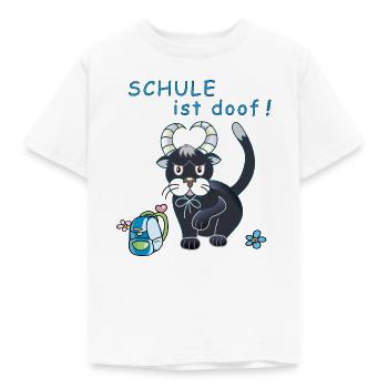 School is stupid - Kids' T-Shirt - white - Front - AI Model Kid Male (0cm)