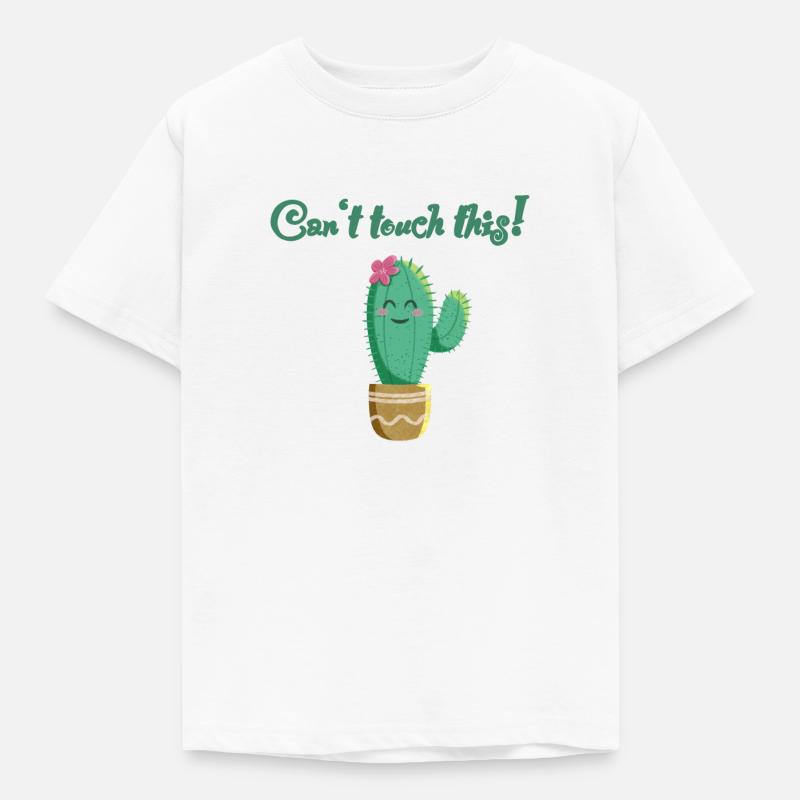 süßer Kaktus mit Spruch Can‘t touch this - Kinder T-Shirt - Weiß