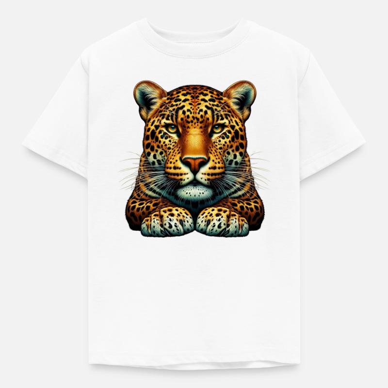 Leopard - Kinder T-Shirt - Weiß