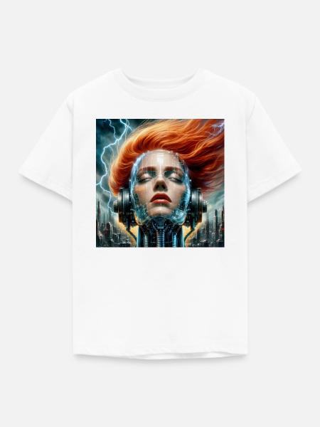 Kybernetische Fusion Frau - Kinder T-Shirt - Weiß