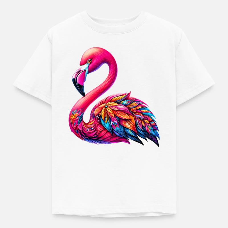 Flamingo - Kinder T-Shirt - Weiß