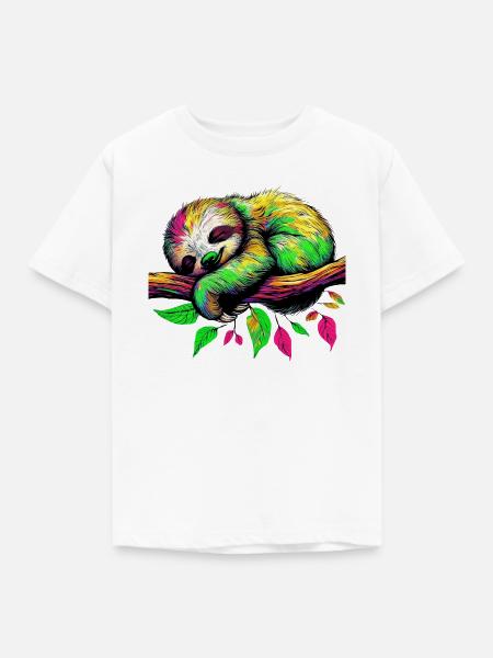 Faultier - Kinder T-Shirt - Weiß