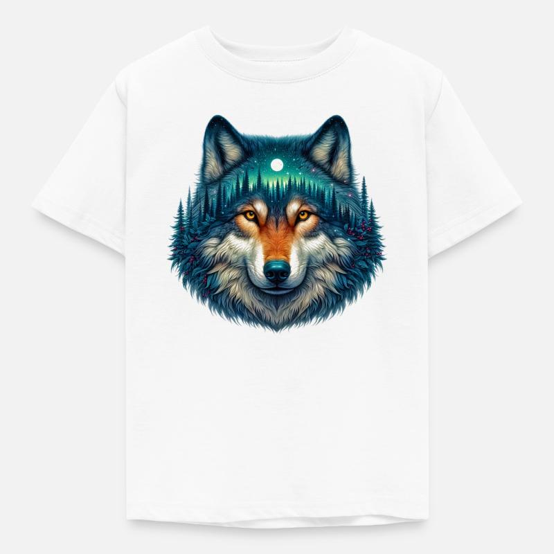 Wolf - Kinder T-Shirt - Weiß