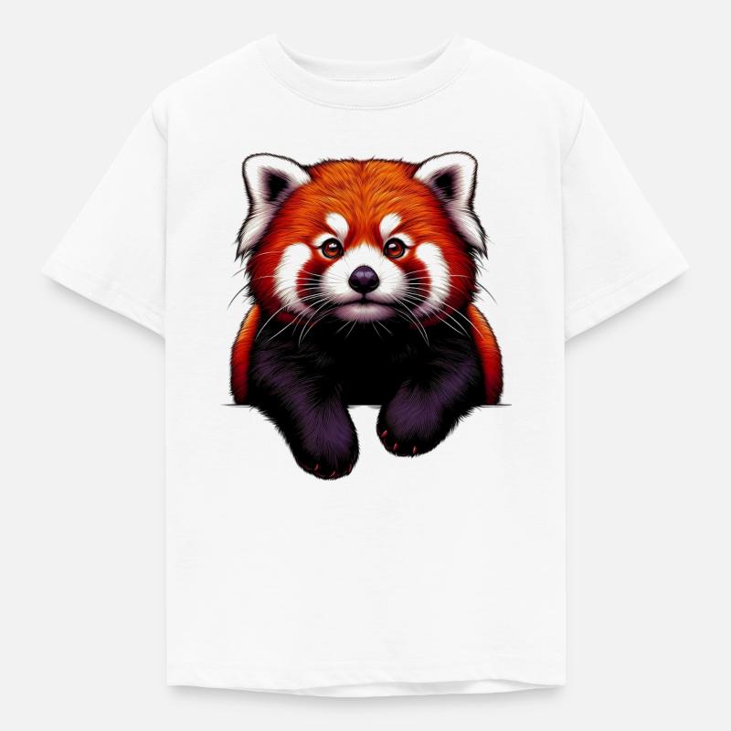 Rød panda - Børne-T-shirt - hvid