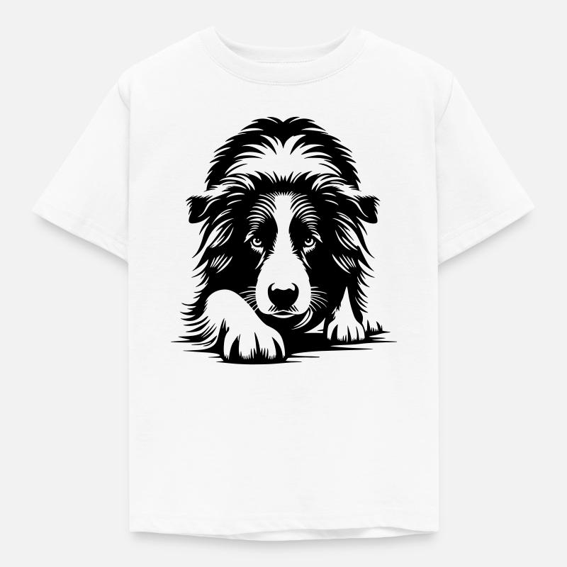 Border Collie - Kinder T-Shirt - Weiß