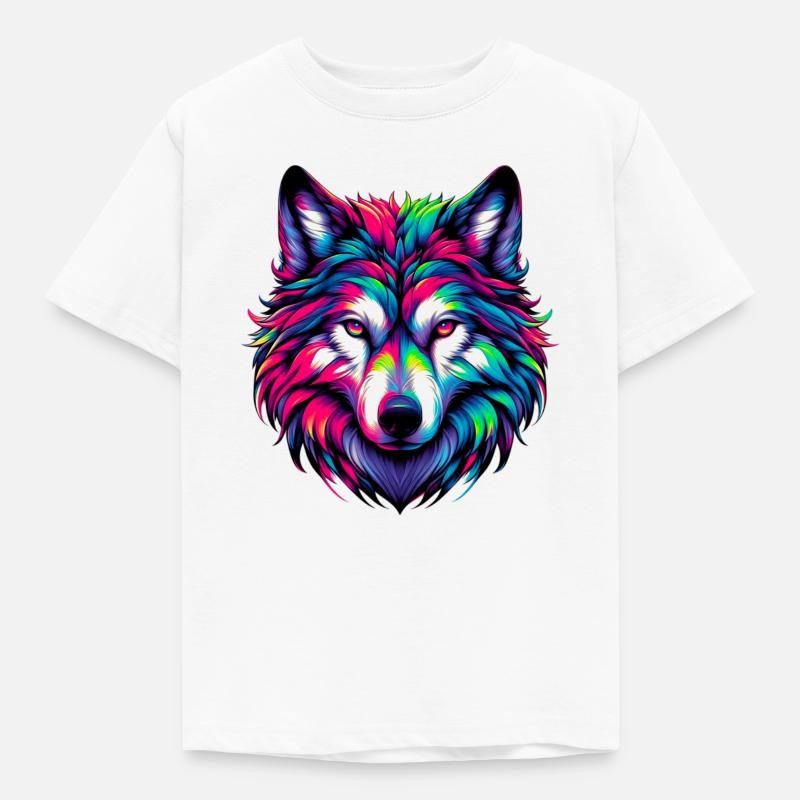 Wolf - Kinder T-Shirt - Weiß