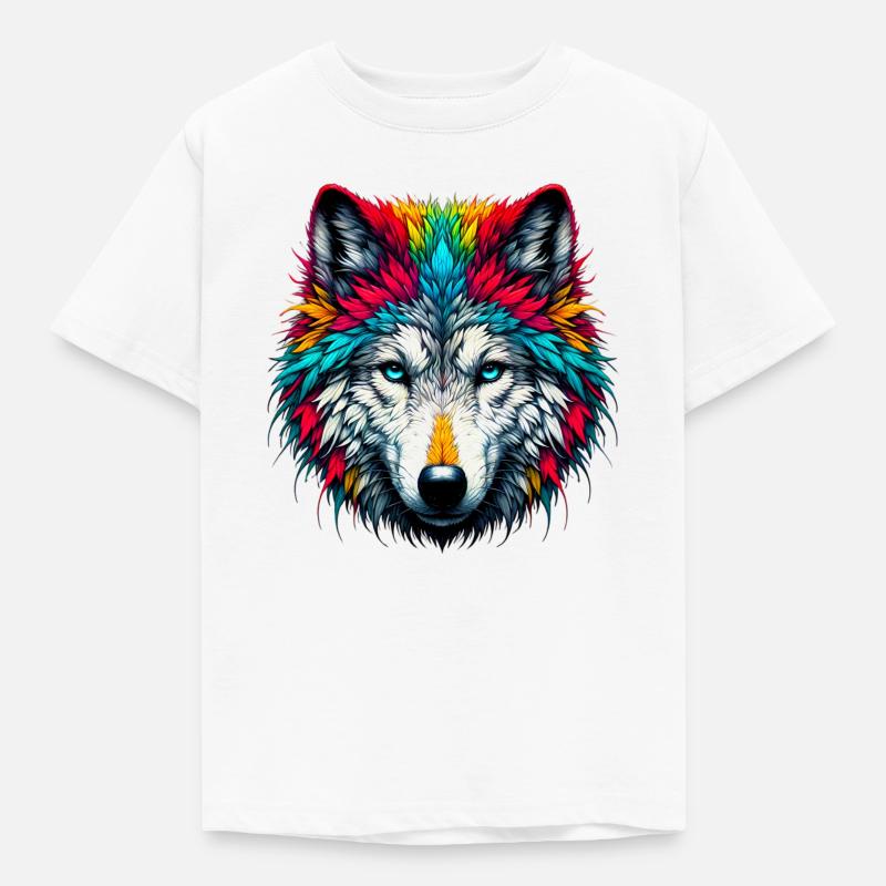 Wolf - Kinder T-Shirt - Weiß