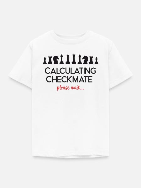 Schach - Schachmatt berechnen, bitte warten... - Kinder T-Shirt - Weiß